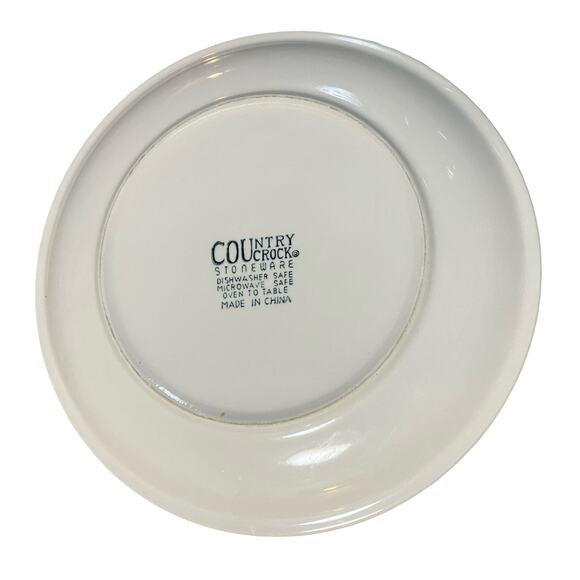 Tienshen Country Crock 11" Dinner Plate Green Crock Flecks Vintage Discontinued - Picture 3 of 7